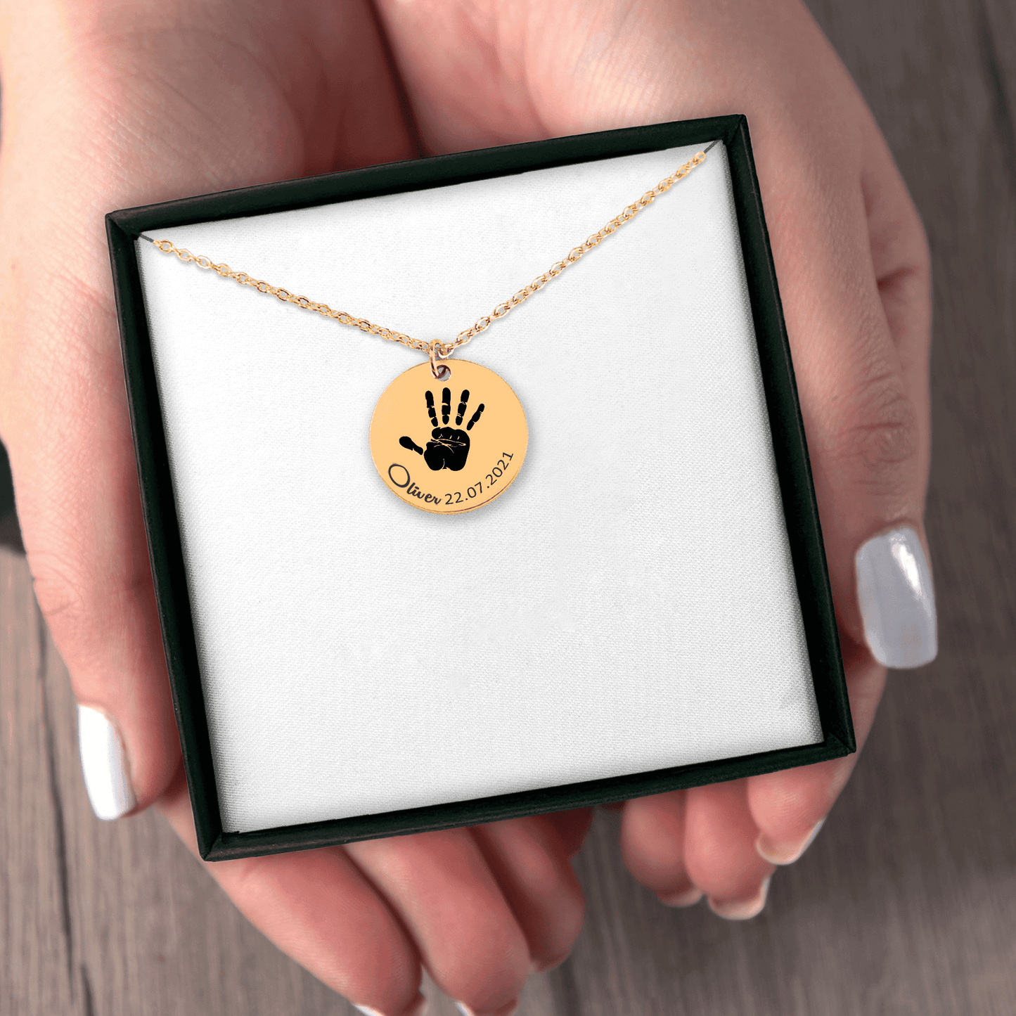 Ladybug Actual Hand Print Necklace