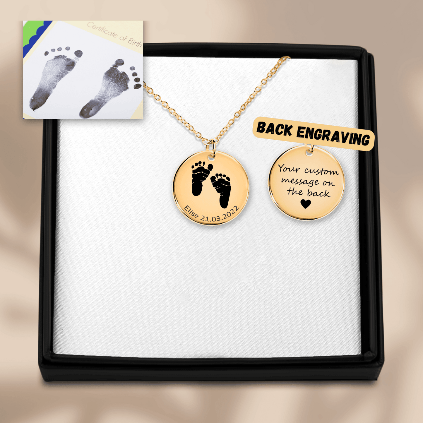 Ladybug Actual Feet Print Necklace