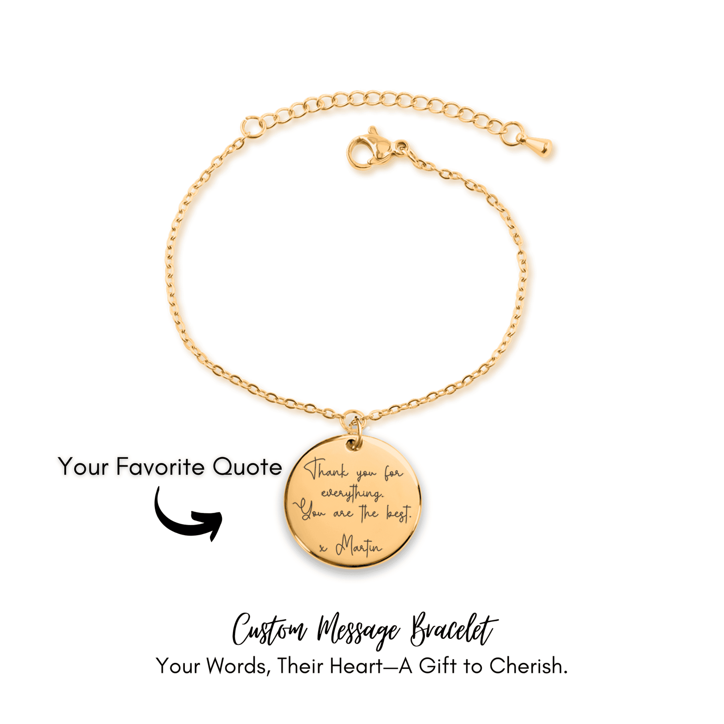 Ladybug Custom Message Bracelet