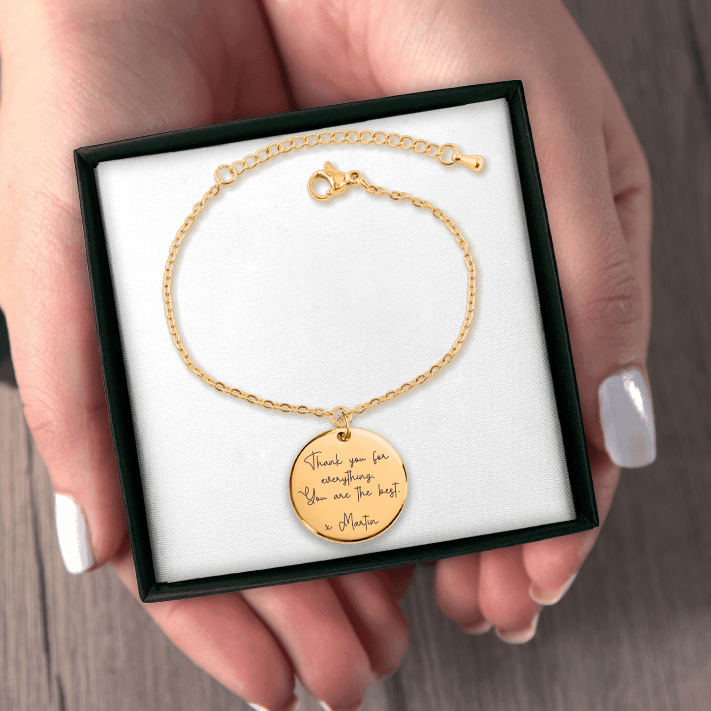 Ladybug Custom Message Bracelet