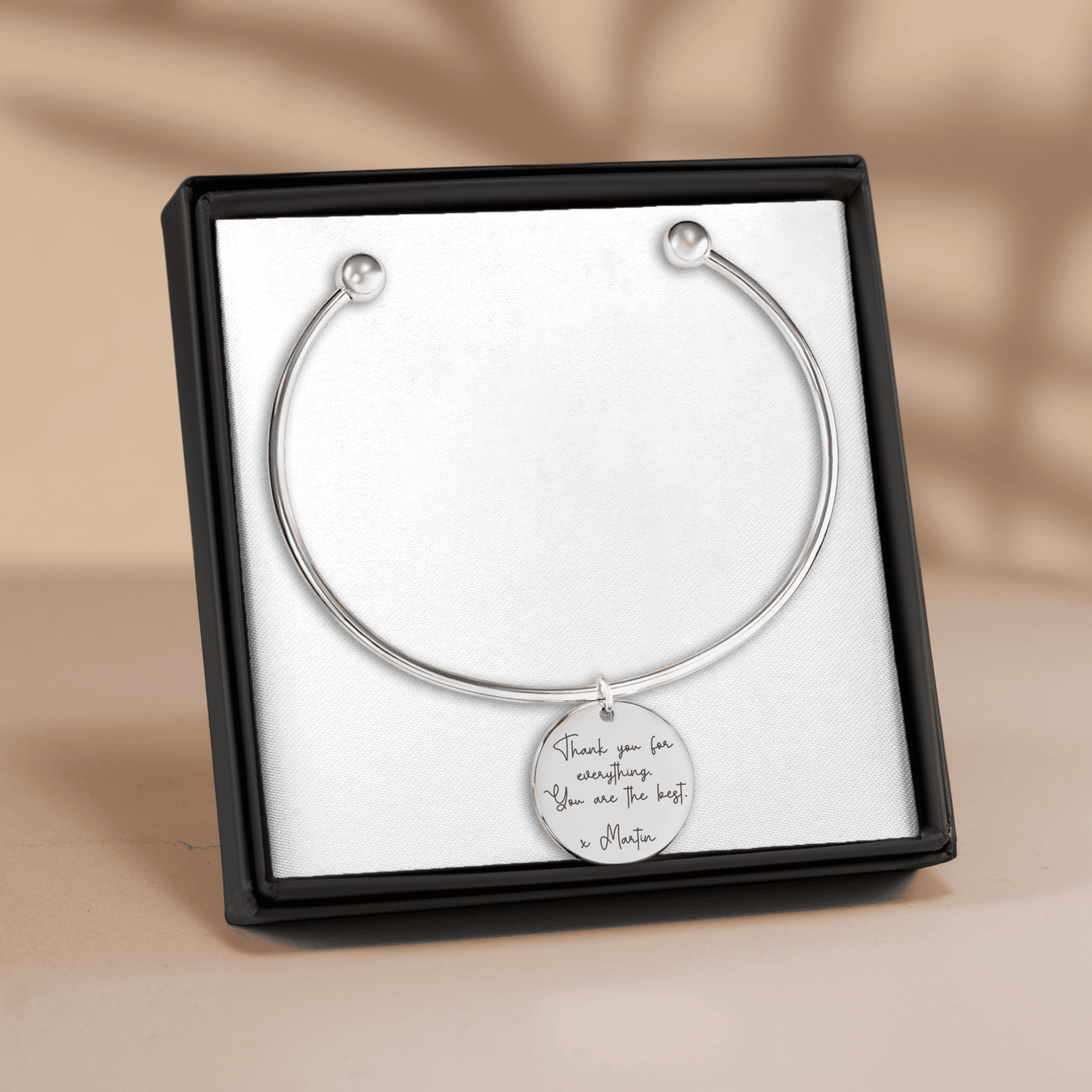 Ladybug Custom Message Bangle